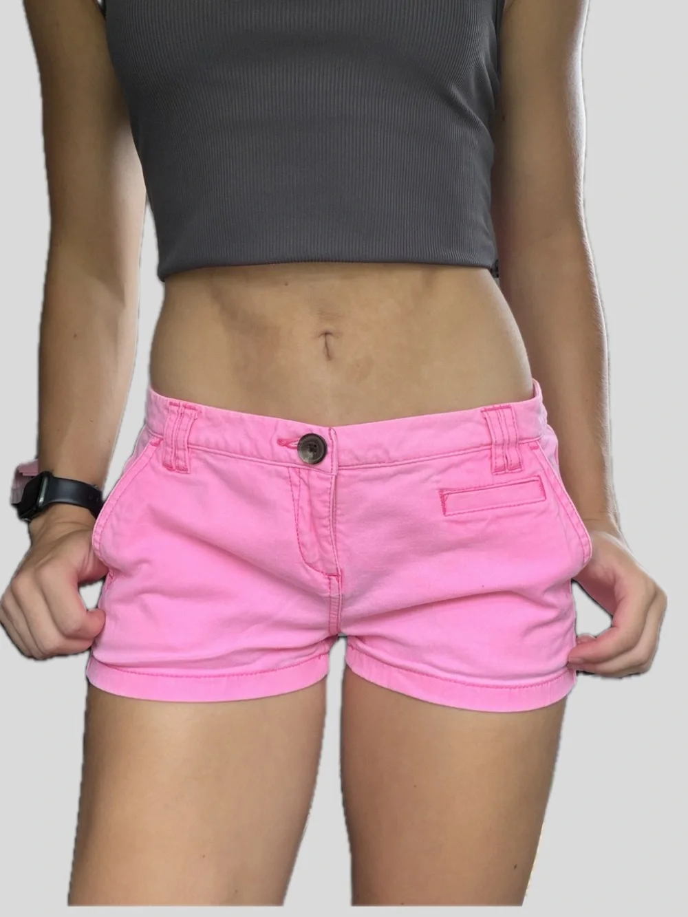 Express Low-Waist Pink Mini Shorts